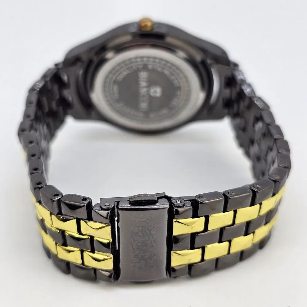 Men's Watch 38MM Black Dial Case Black Gold Bracelet 7.5